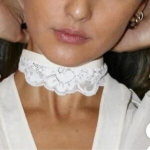 NWT We are Hah x Free People All Choked Up Lace choker necklace 2025 Trend White